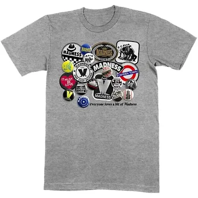 £14.99 • Buy Madness Ska And Mods Badge Pile Official Licensed Grey Cotton Tee Suggs Retro 80