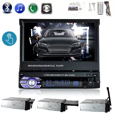 1 Din Single 7  HD Touch Screen Flip Out Car Stereo Bluetooth Radio MP5 Player • $99.95