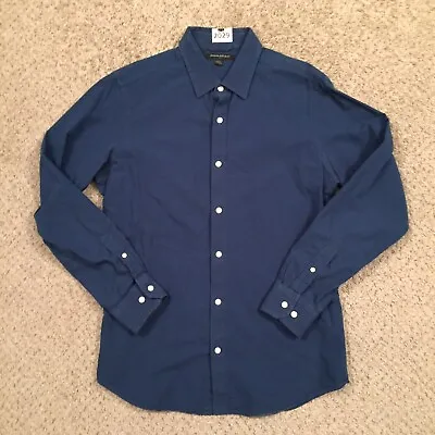 $7.20 • Buy Banana Republic Button Up Shirt Mens Medium Blue Polka Dot Long Sleeve