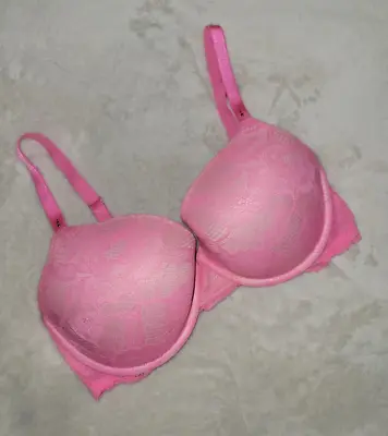 Victoria Secret 36DD Pink Lace BioFit Uplift Demi Bra • $28.95