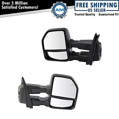 Towing Mirror Power Heater Folding Signals Checkered Pair For F-150 • $462.99