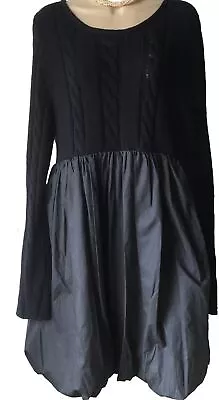 NWT CABBAGES And ROSES Wool Alpaca Mix Top & Ballon Skirt Dress 12/14 Navy Blue • $298.40