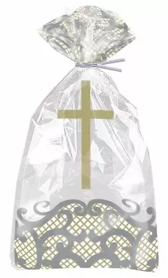 £2.89 • Buy 20 Communion / Christening / Confirmation Cello Party Bags - Gold Cross  