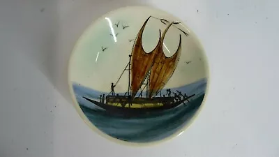 Vintage Martin Boyd Picture Plate Native Sail Boat Australian Ceramic Studio • $79