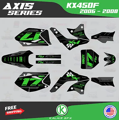 Graphics Kit For Kawasaki KX450F (2006-2008) Axis-Green-Shift • $148.36