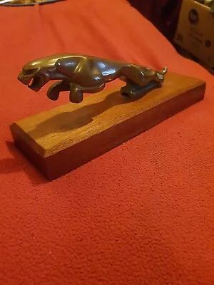  Brass Leaping Jaguar Mascot Owners Club Paper Weight Desk Ornament • £70