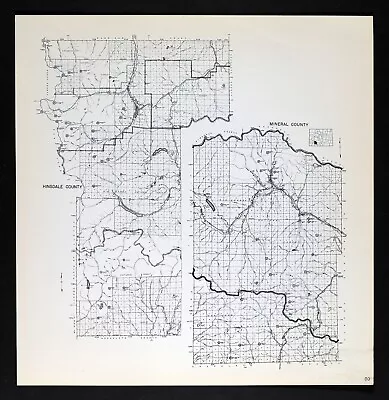 1942 Colorado Map Hinsdale & Mineral County Creede Lake City Continental Divide • $47.85