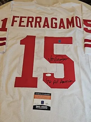 Vince Ferragamo Autographed/Signed Jersey Custom White Jersey 76 All American • $90.25