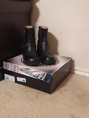 Ladies Size 10C Boots Milwaukee Motorcycle Clothing Black Leather • $45