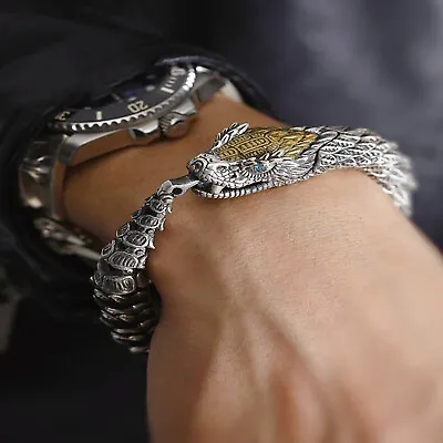 Vintage Bendable Viking Ouroboros Snake Bracelet For Men Serpent Flexible Bangle • $17.99