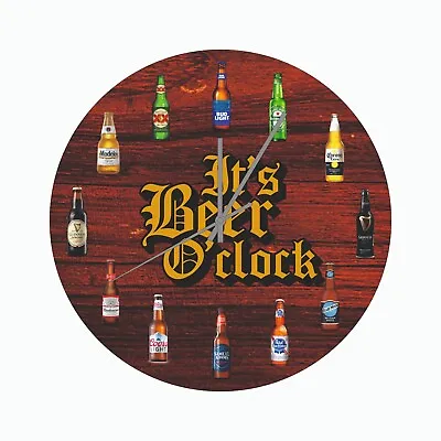 It's Beer O'clock Style Wall Clock Bar Décor Pub House Gift Guinness Miller  • $36.90
