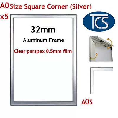 TCS 5pcs X High Quality A0 Snap Frame Square Corner/Poster Frame/Picture/ Silver • $329