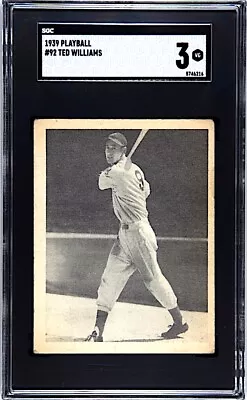 1939 Play Ball #92 Ted Williams SGC 3 **Extremely Sharp Registration** • $5995