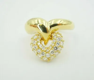 $4499.99 • Buy Jose Hess 18k Yellow Gold 1.50 Carat Diamond Hinged Heart Ring Size 10