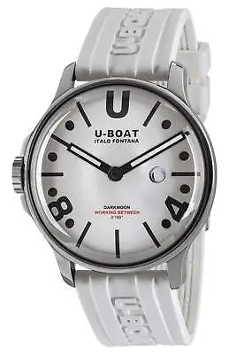 U-Boat Darkmoon Stainless Steel White Dial White Silicon Strap Mens Watch 9542 • £713.68
