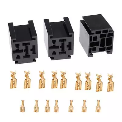 3 Pieces Automotive 80A 5 Pin Relay Socket Connector Holder With Terminals • $8.57