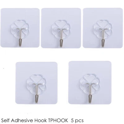 £25.63 • Buy 1~100 Self Adhesive Hook Strong Sticky Hooks Heavy Duty Wall Seamless Hook