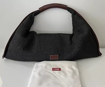 $250 • Buy New STAUD Large Jetson Raffia Tote Handbag, Black