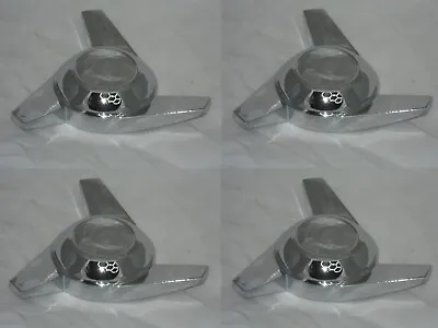 Set Of 4 Swept Stud Mount Spinner Tribar Knockoff Chrome Wheel Rim Center Caps • $49.99