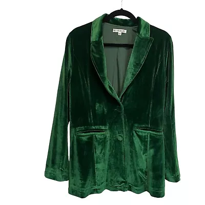 Blakeley Green Velvet Double Button Blazer Suit Jacket Womens Size L/XL • $44.99