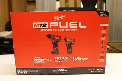 Milwaukee 3497-22 M12 FUEL 2 Tool Combo Kit Drill/Driver Impact Driver NEW • $175.95