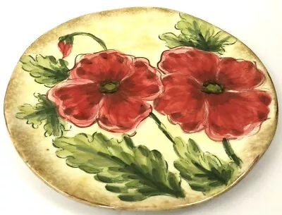 New - MAXCERA  SPRING POPPY Poppies  Salad Plate 8  • $9.99