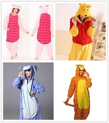 Winnie The Pooh Characters Unisex Fancy Dress Costume Hoodies Pyjama Cosplay • £20.36