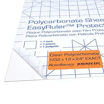 Polycarbonate Clear Plastic Sheet 12 X 24 X 0.030 (1/32) Exact With • $14.15