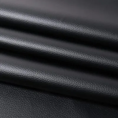 54 Inch Black Marine Vinyl Fabric By The Yard Faux Leather Upholstery Material • $11.98