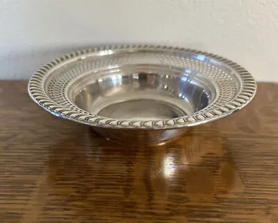 Vtg Empire Sterling Silver 5.5  Round Candy Nut Dish Pierced Gadrooned Rim 40g • $46.69