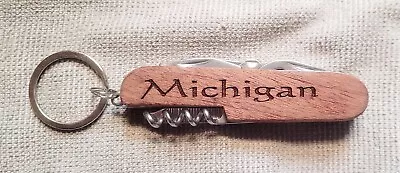 Michigan Pocketknife Multi Tool Wood Handle Stainless Steel Free Shipping • $13.50