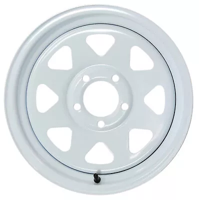 Trailer Rim Wheel 14 In. 14X6 5 Lug Hole Bolt Steel Highway Wheel White Spoke • $61.97