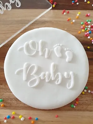 $15 • Buy Oh Baby Feet Cookie Fondant Debosser Stamp Baby Shower Reveal Party Decorating