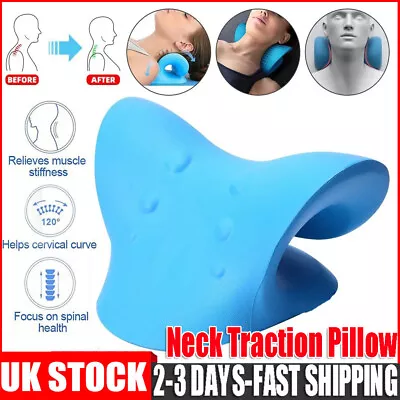 Neck Traction Pillow Cloud Shape Neck Stretcher Cervical Pain Relief Relax UK • £9.89