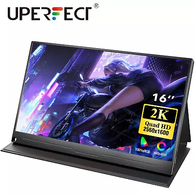 Portable Monitor 16  2K QHD USB C HDMI 100% SRGB Wall Mount For Laptop Computer  • $98.99