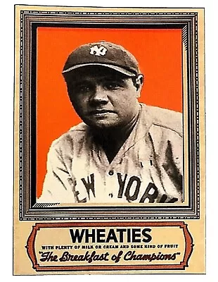 Babe Ruth Wheaties Type 1 Ad Promo Card New York Yankees MLB HOF  • $4.49