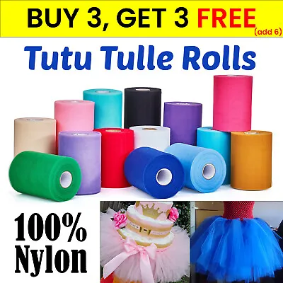 £4.79 • Buy Tulle Roll 25/100yards 6  Wide Tutu Fabric Soft Netting Craft Wedding Home Decor