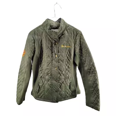 Merona 2014 Tech Star Green Quilted Military Jacket Women's Size Medium • $14.99