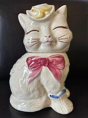 VTG Shawnee Puss N' Boots Puss In Boots Cat Cookie Jar 10  1940s Kitty Kitschy • $34.99