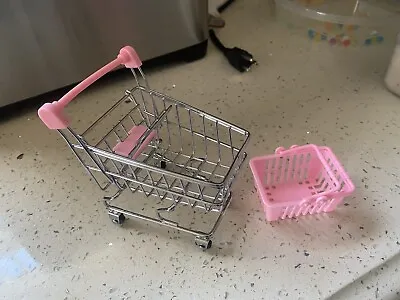 Mini Supermarket Handcart And Shopping Utility Cart Mode Storage Toy Pink • $11.99