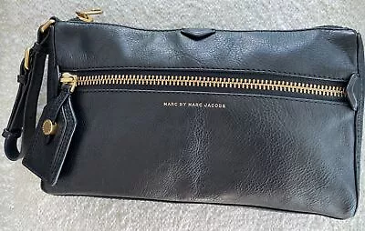 MARC BY MARC JACOBS Black Leather Clutch With Wrist Strap • $60