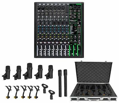 Mackie ProFX12v3 12-Channel Effects Mixer W/USB+7 Piece Drum Mic Kit ProFX12 V3 • $454.95