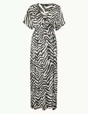 £15 • Buy Perfect For Summer - BNWT M&S Beachwear Zebra Print Maxi Dress 8 10 14 18