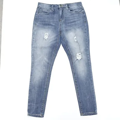 Mudd Jegging Jeans Women's Size 9 Blue Denim High-Rise Distressed Cotton Stretch • $16.19