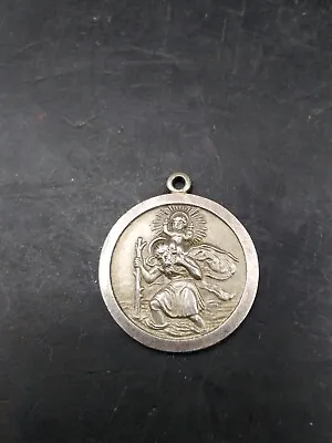 Vintage Georg Jensen Silver St Christopher Medal Pendant • $41.08