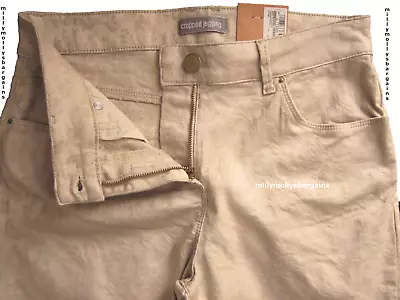 M&S Womens Marks And Spencer Beige Crop Jeggings Size 10 LABEL FAULT • £9.99