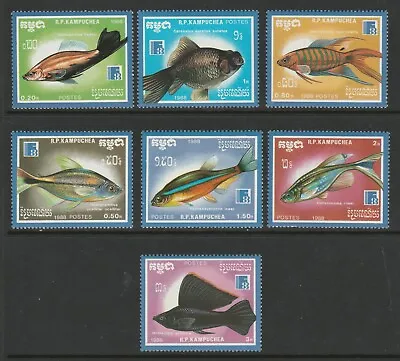 Kampuchea 1988 Fishes 'Finlandia '88' Set SG 907-913 Mnh. • $6.20