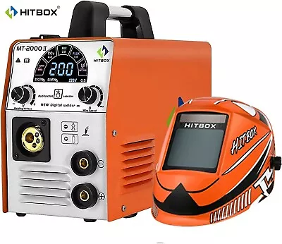 4in1 MIG Welder Gas Gasless 200A MIG ARC Lift TIG Welding Machine With Weld Mask • £249.99