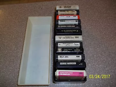 Lot Of 12 8-Track Tapes W/Hard Plastic Storage Case Classic Rock - Untested • $9.99