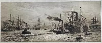 William Lionel Wyllie (1851-1931) Signed Etching - The Clyde At Govan - 1914 • £350